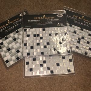 Adhesive black splash tiles